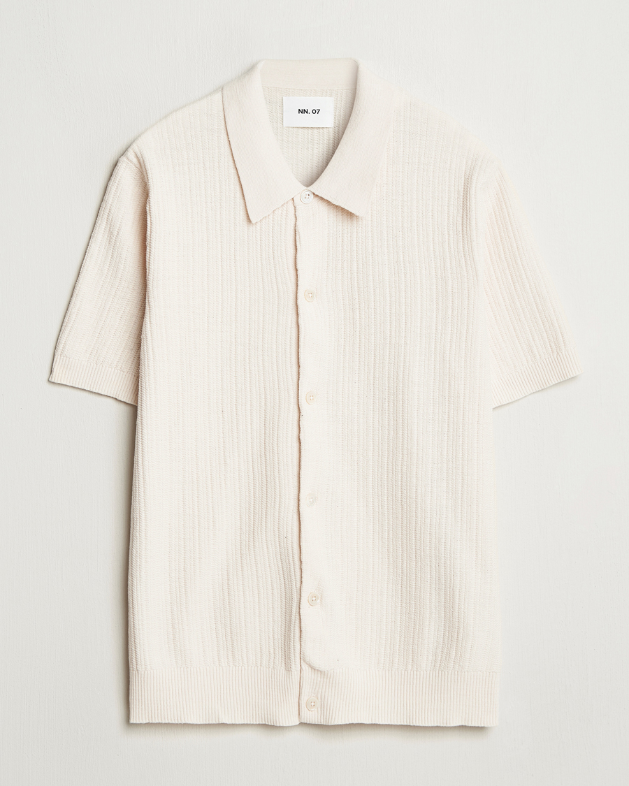NN07 Nolan Knitted Short Sleeve Shirt Ecru