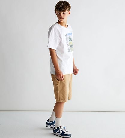 Grønt T-shirt - Kapow - Hvid m. Print