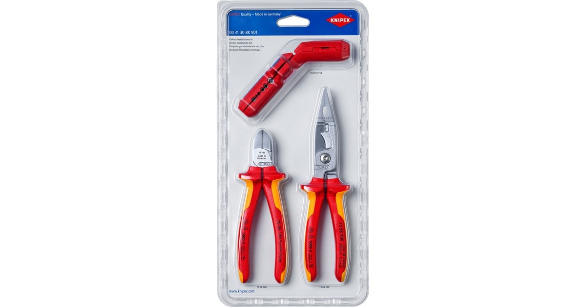 KNIPEX00 31 30 BK V01 Elektro-Installatieset tangenset  (Rood/geel)