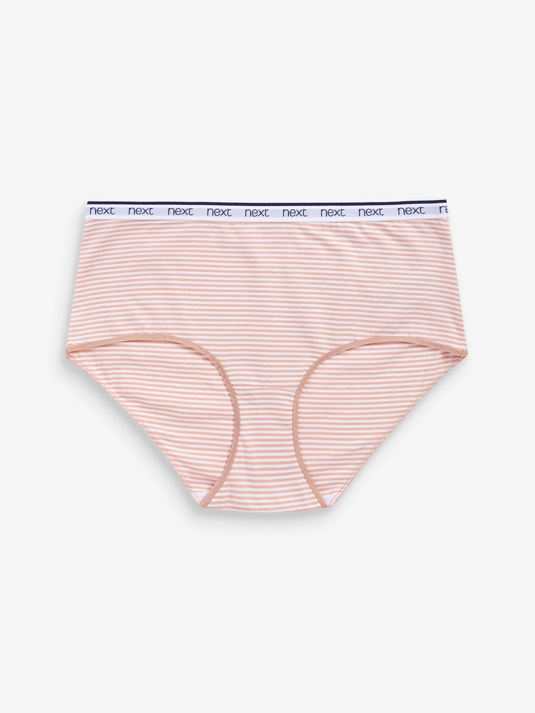 Roze/blauw gestreept - 4 Katoenen slipjes met logotailleband
