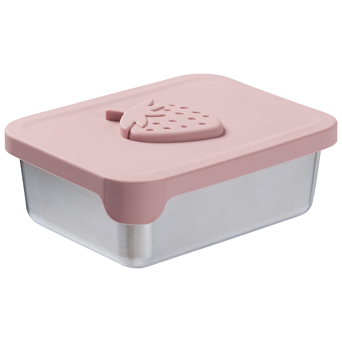 Topolino Pure Collection Kleine Brotdose aus Edelstahl rosa / silber