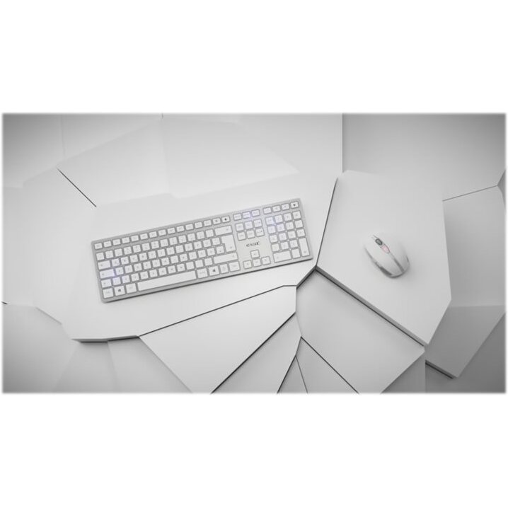 CHERRY DW 9100 SLIM clavier Souris incluse Universel RF sans fil + Bluetooth AZERTY Français Argent