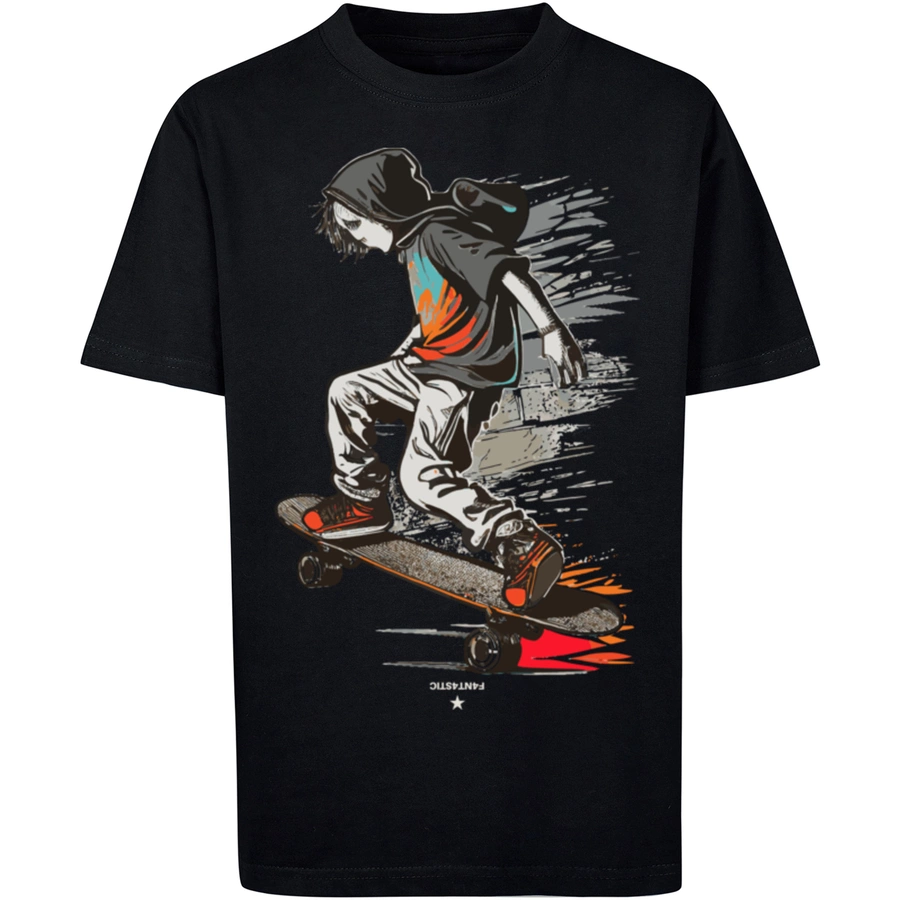 F4NT4STIC T-Shirt Skateboarder schwarz