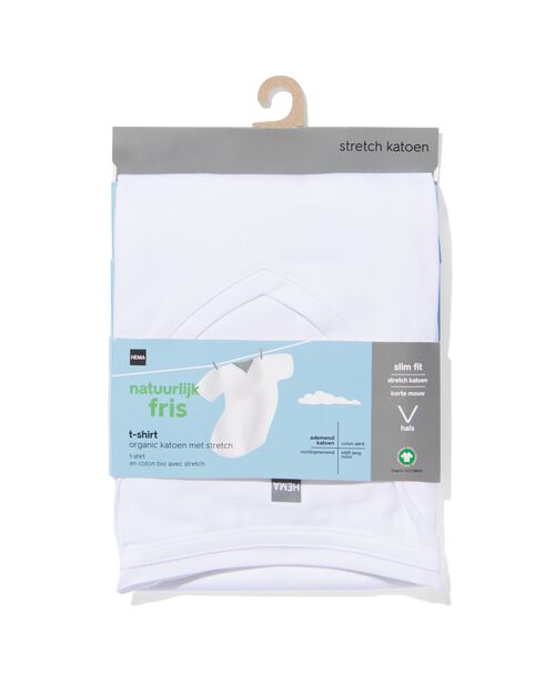 t-shirt homme slim fit col en v blanc
