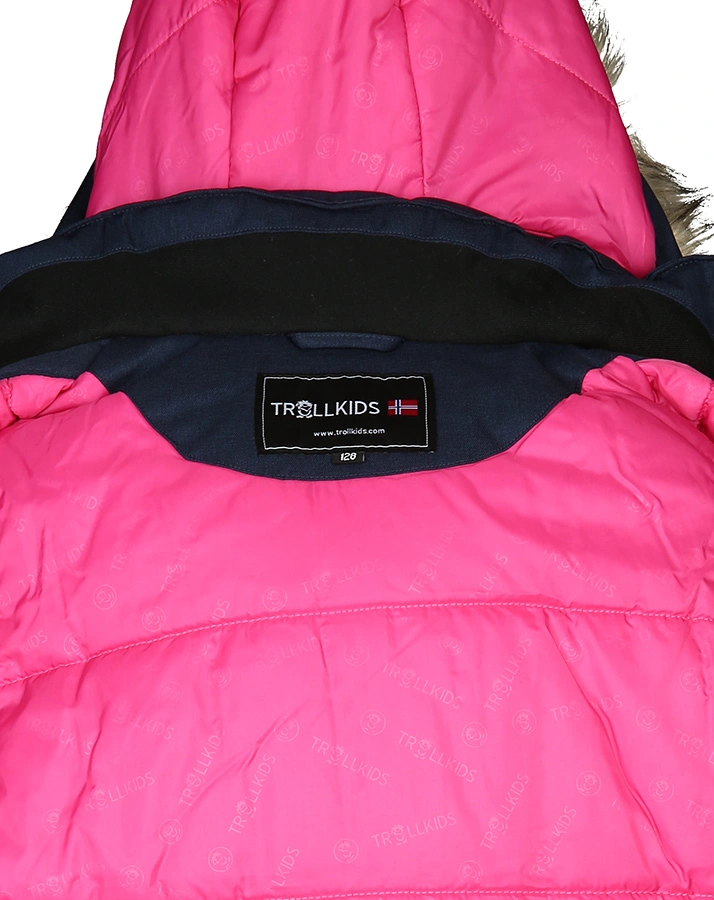 Wintermantel OSLO COAT XT mit Kunstfellbesatz in navy/magenta