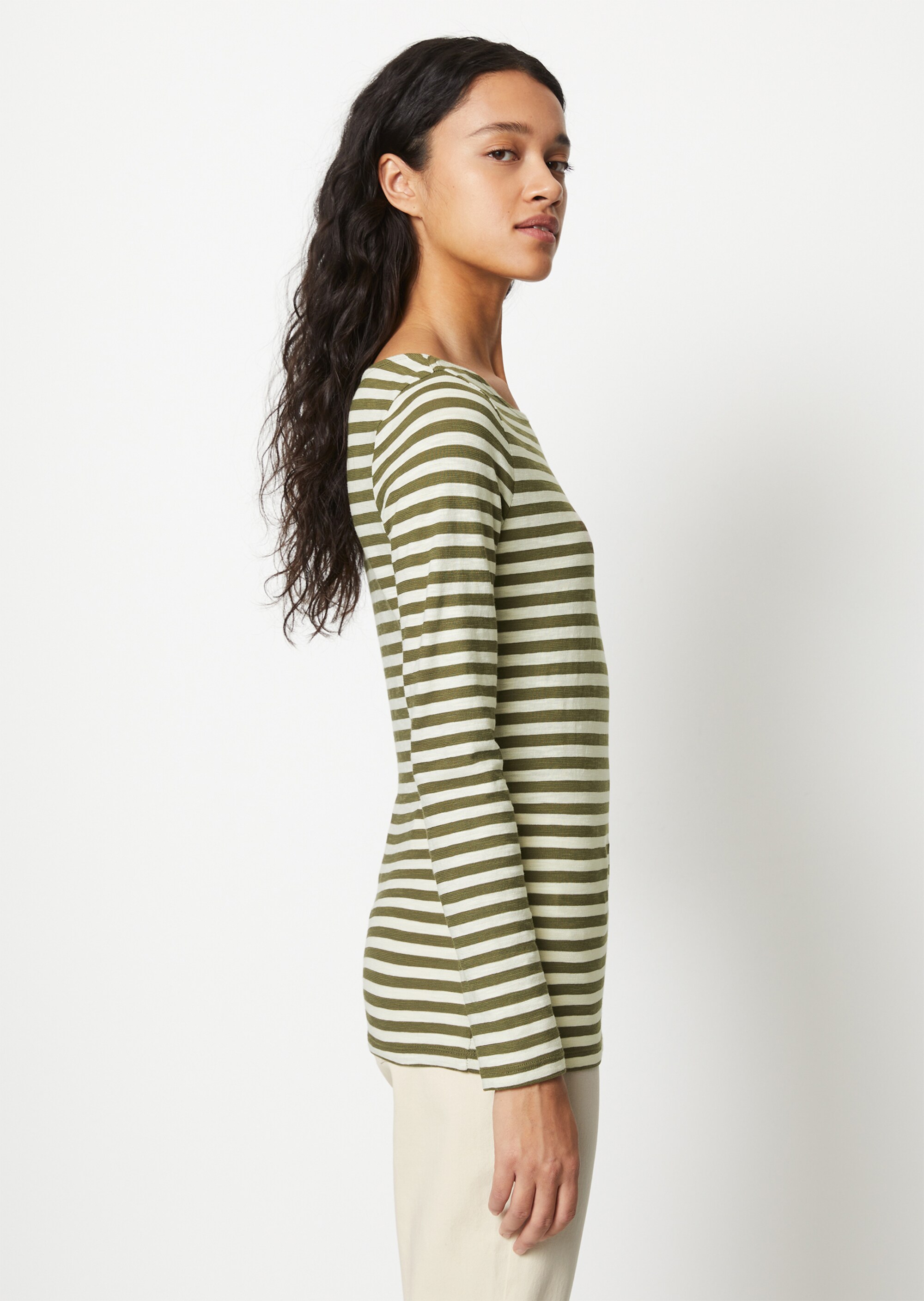 Ringel-Longsleeve regularaus Slubjersey