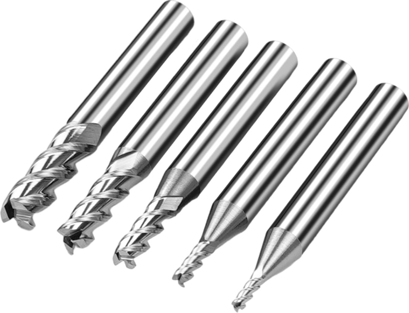 Twotrees  HCR55 Wolframstahl-Schaftfräser 5er-Set    Fräser für Präzisionsarbeiten