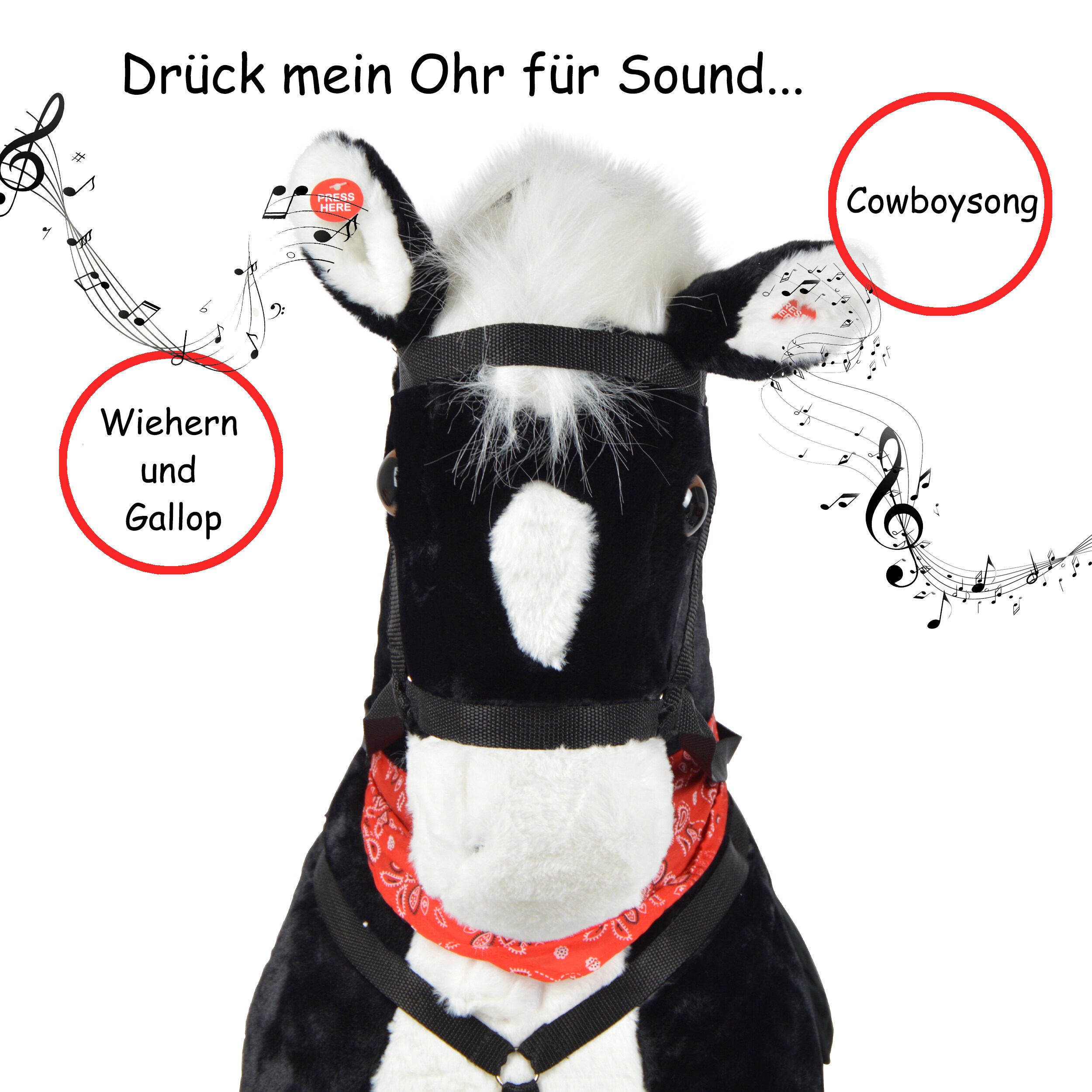 Pink Papaya Stehpferd für Kinder zum Reiten Amadeus 105 cm