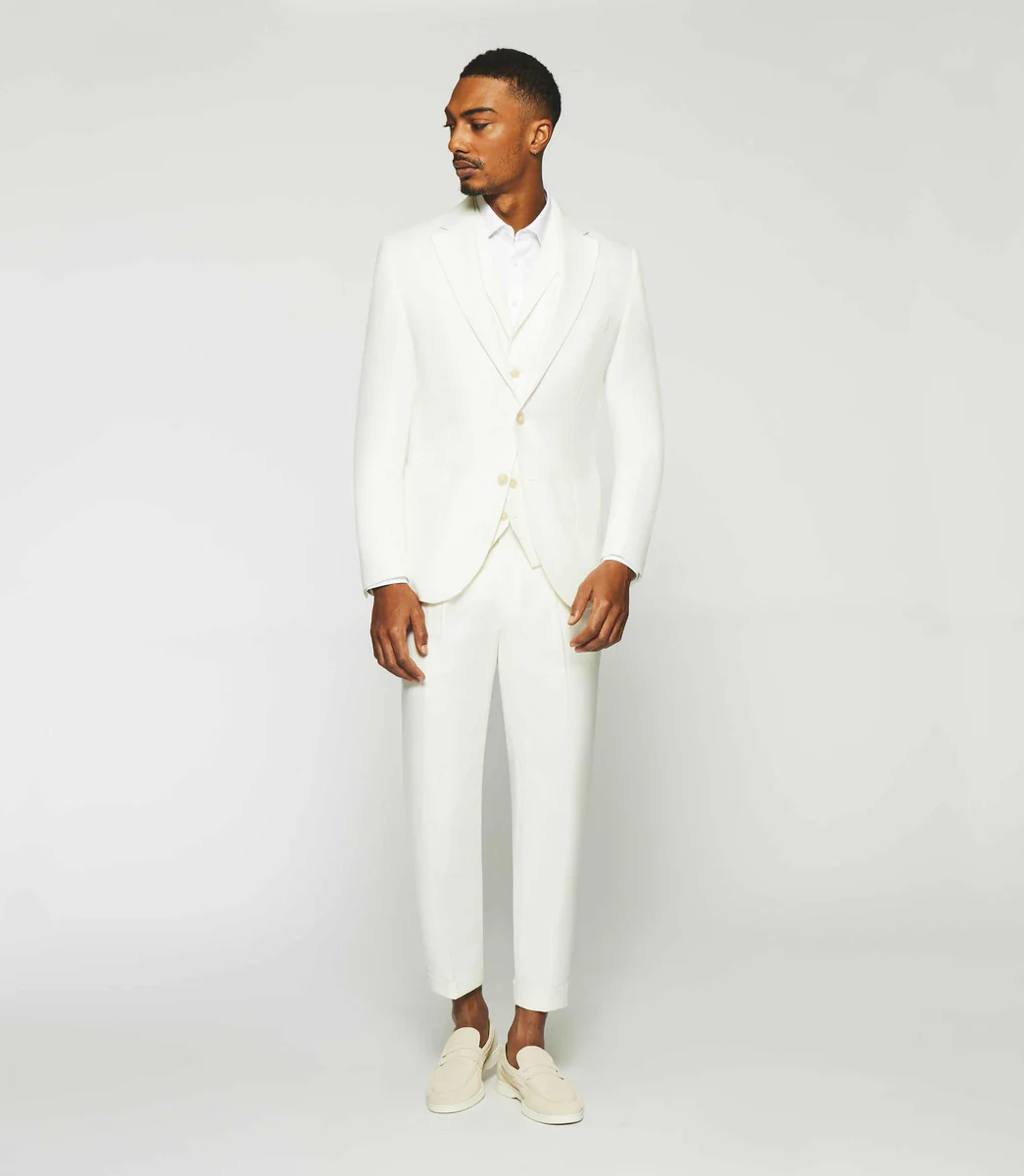 Veste séparable en coton lin blanche CACTUS