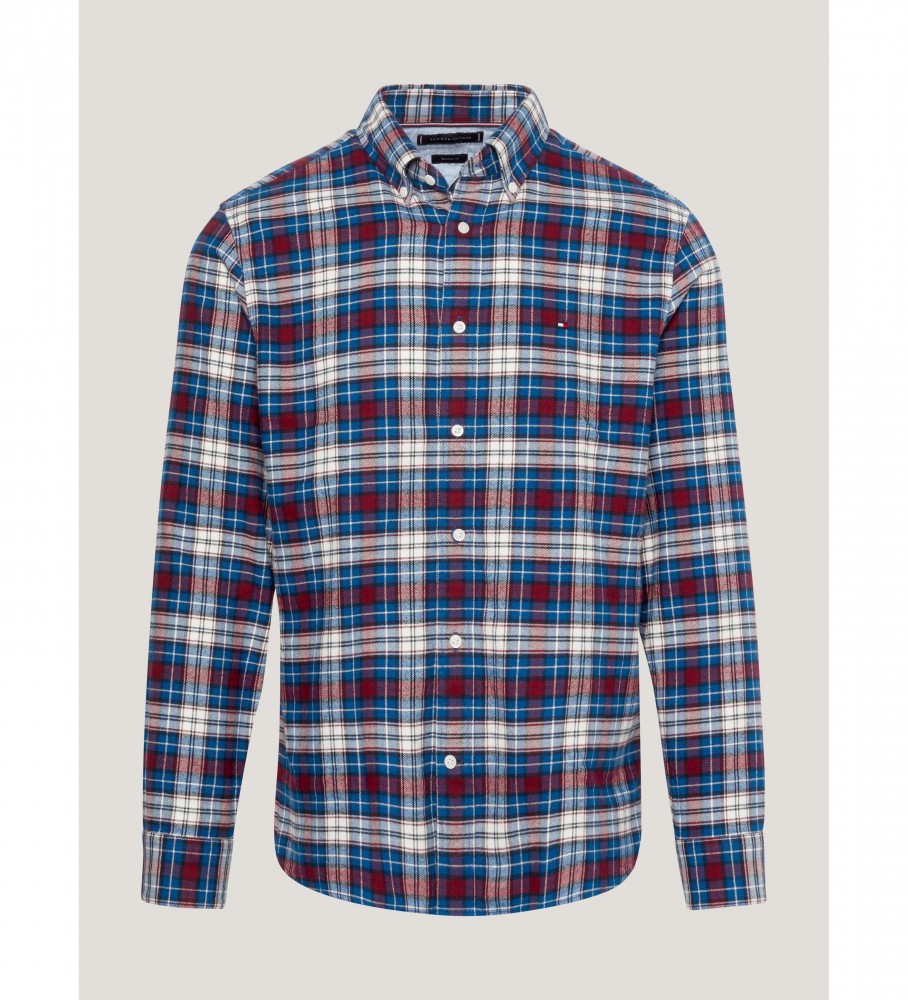 Camisa xadrez azul Tommy Hilfiger