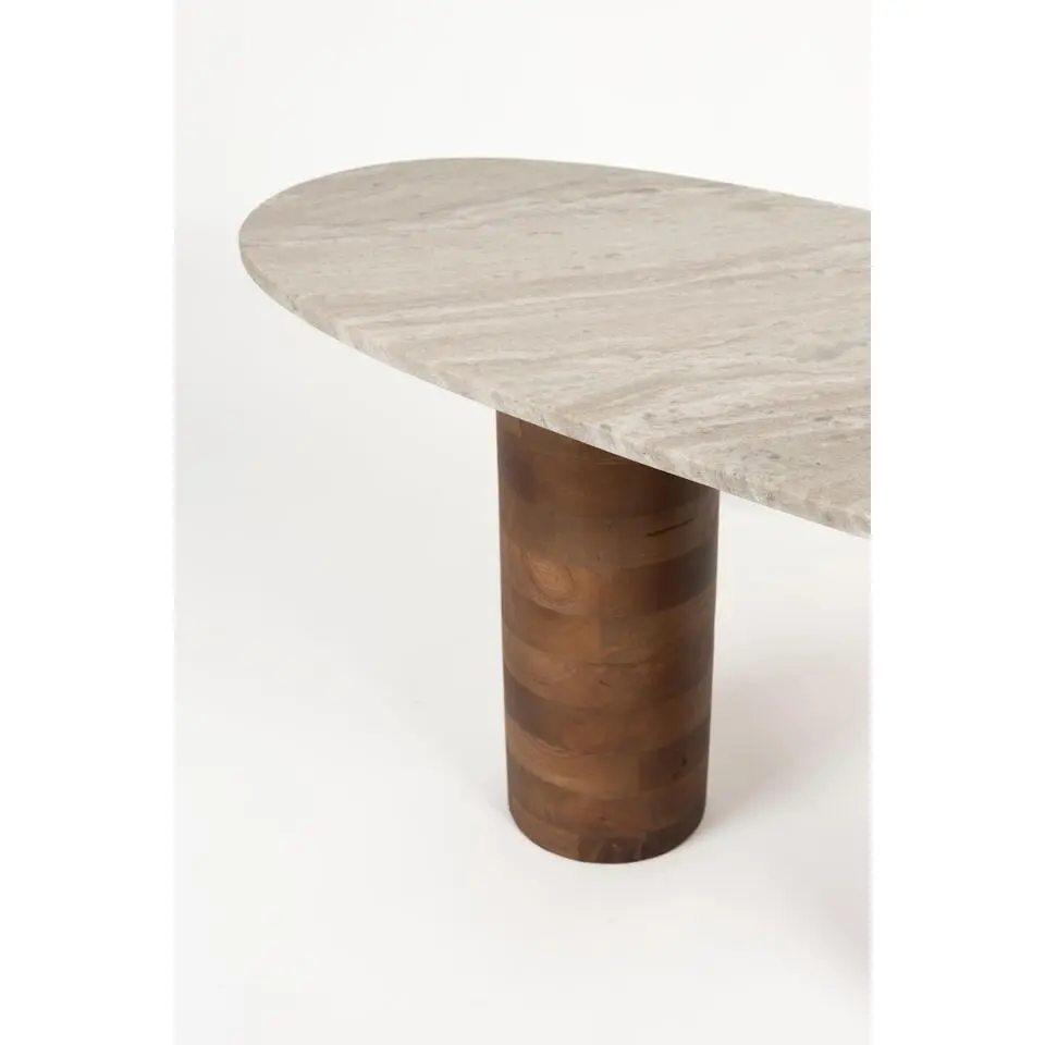Housecraft Kouk Salontafel Marmer/ Hout 100x40 cm Beige
