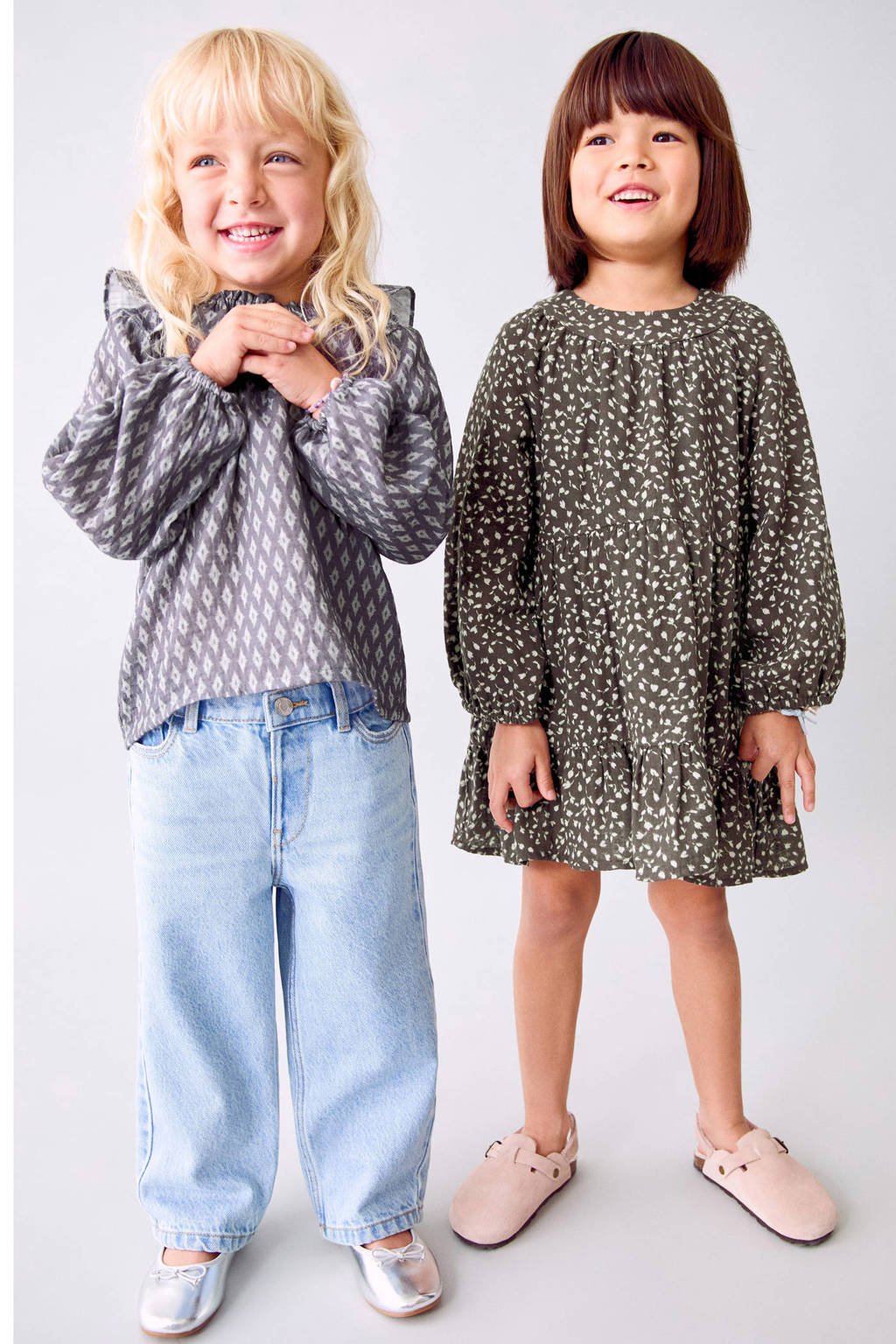 Mango Kids A-lijn jurk donkerbruin
