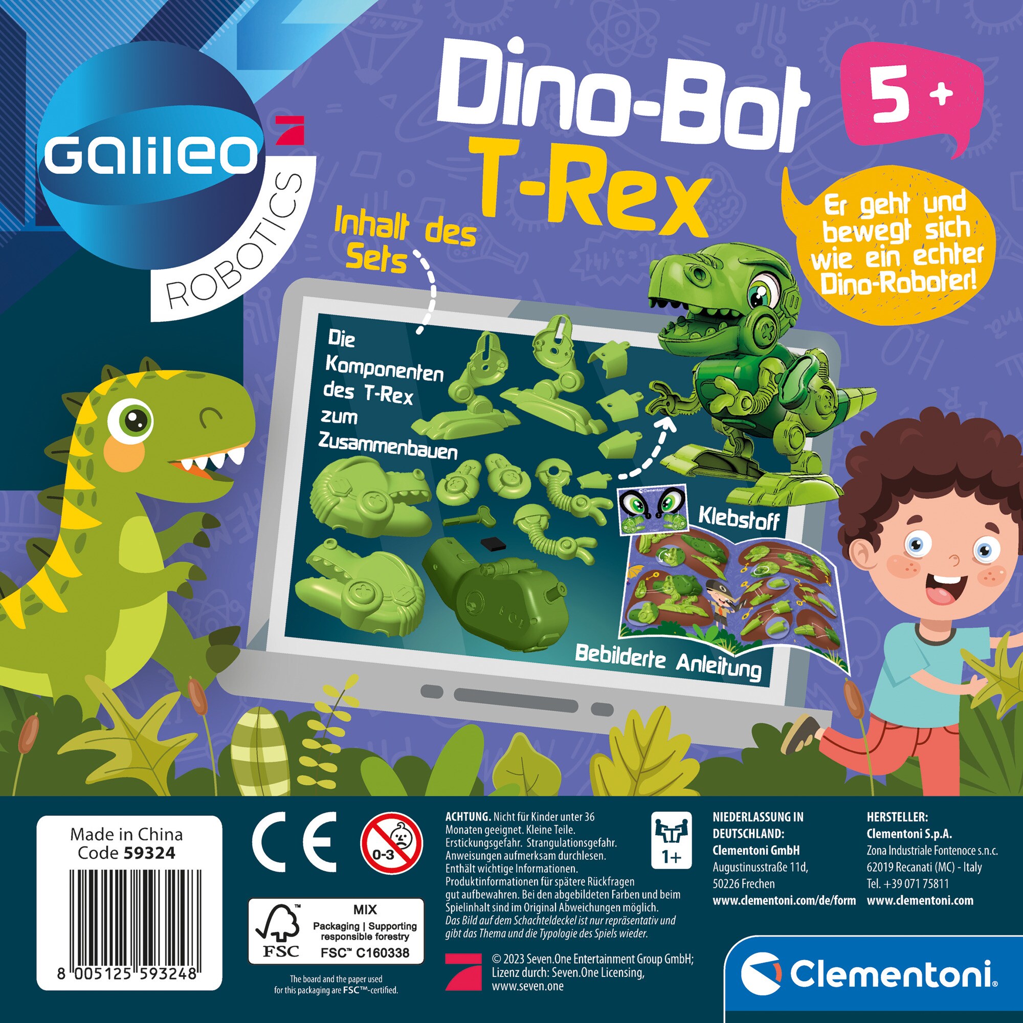 Clementoni Spielfigur Galileo Robotics DinoBot T-Rex