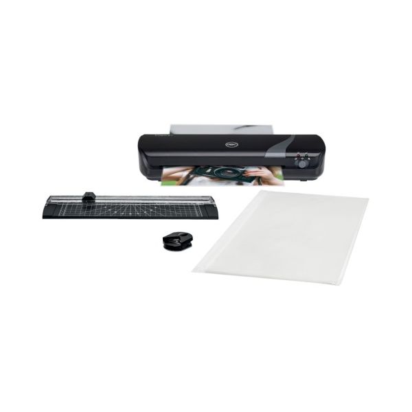 GBC Plastificadora Inspire  4410036 A4, Set com Cisalha e Cortador de Esquinas, Quente e Frio, 250mm/min, Preto