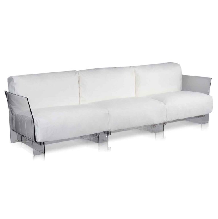 Kartell Pop Outdoor 3-zits loungebank wit Sunbrella