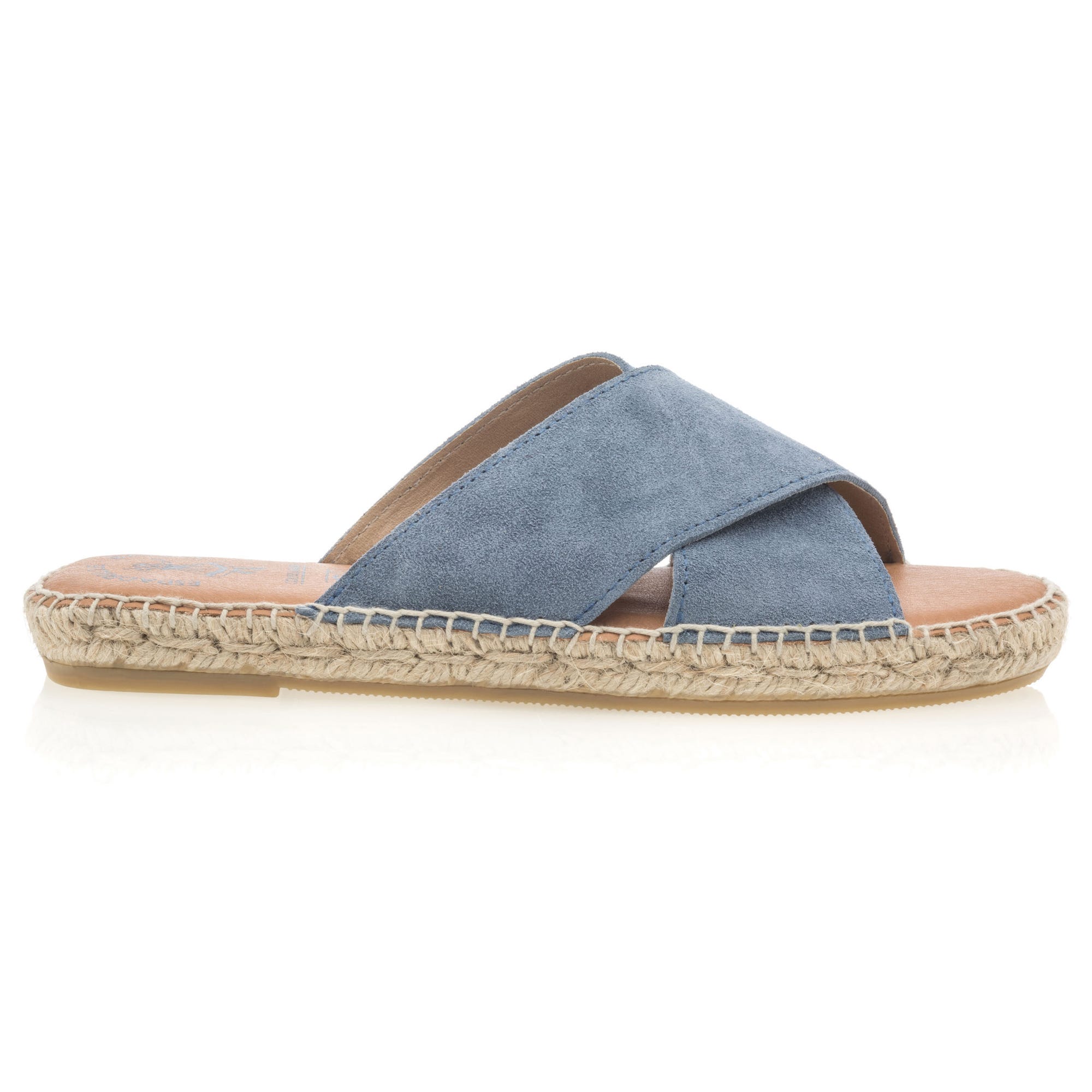 Mules Femme en cuir bleu