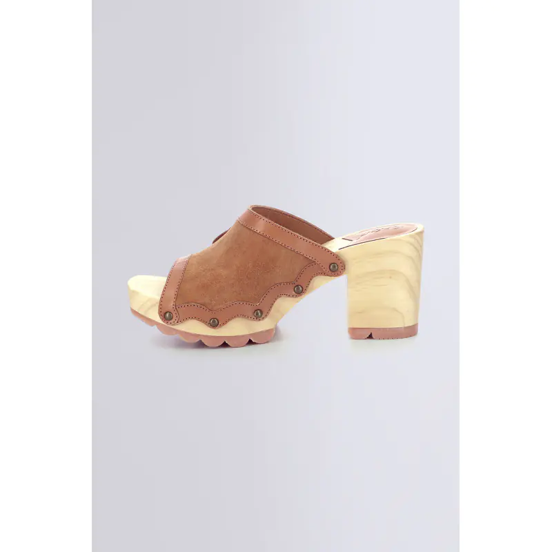 KICK WOODSTOK CAMEL MULES Cuir Femme