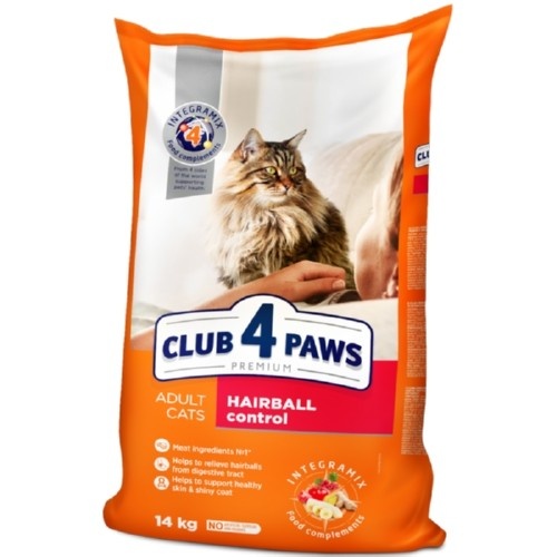 Ração seca para gatos Club 4 Paws Hairball Control, sabor frango.