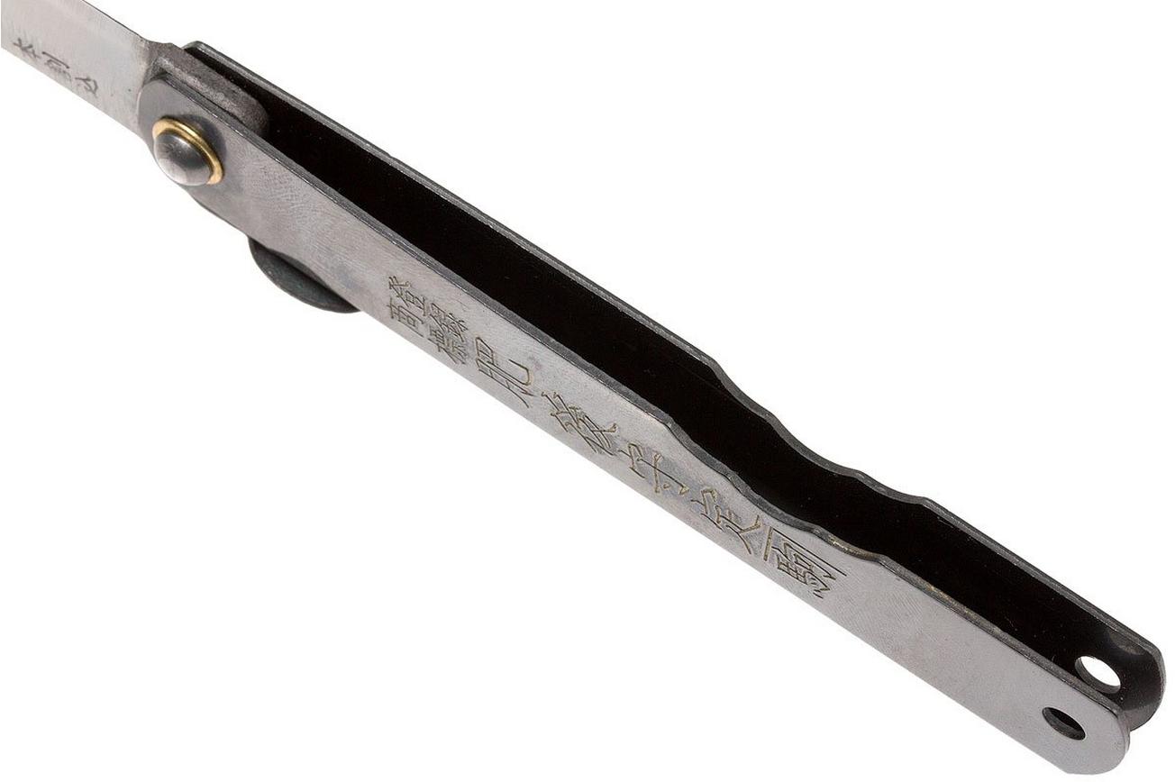 Higonokami zakmes 7,4 cm KT-HIGO07BL, SK-koolstofstaal, zwart