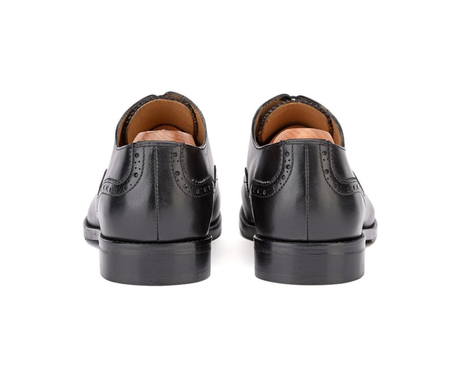 Richelieu homme Noir semelle cuir avec patin - HILCOTT PATIN