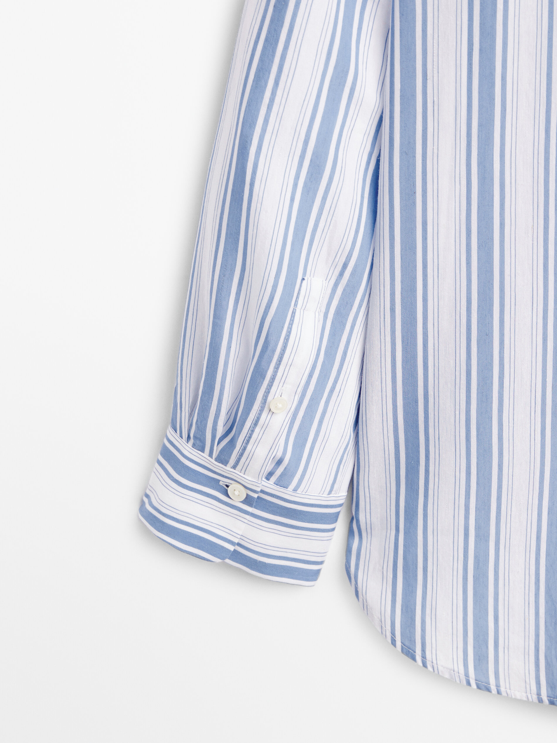 Camisa raias azul claro - AZUL CLARO