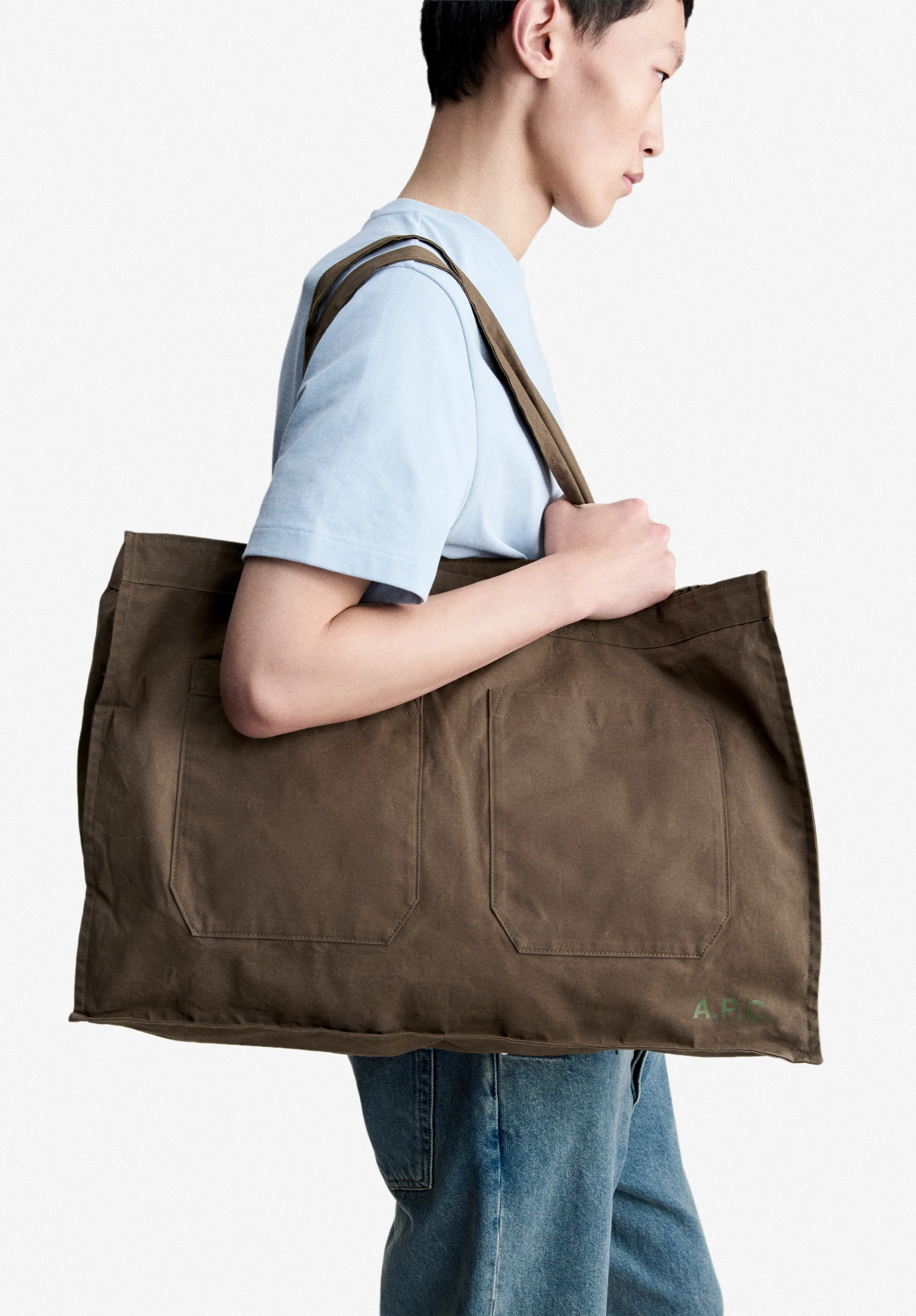 Sac double poches - Kaki