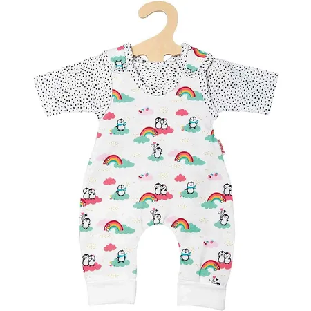 Heless 2185 - Puppenkleidung Pinguin Pünktchen Design, 2 teilig, Größe 35 - 45 cm