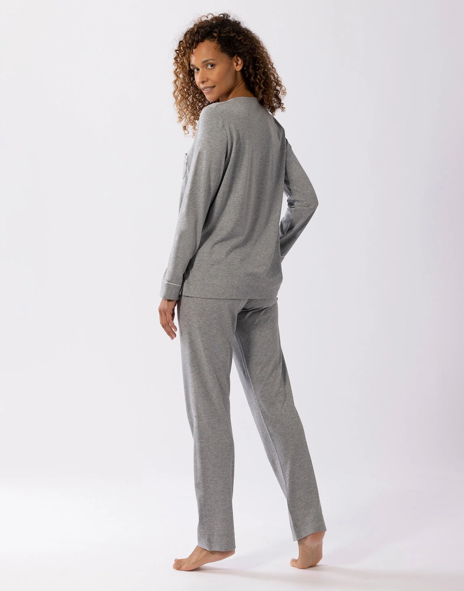 INTEMP A02 - Pyjama en coton modal | Gris