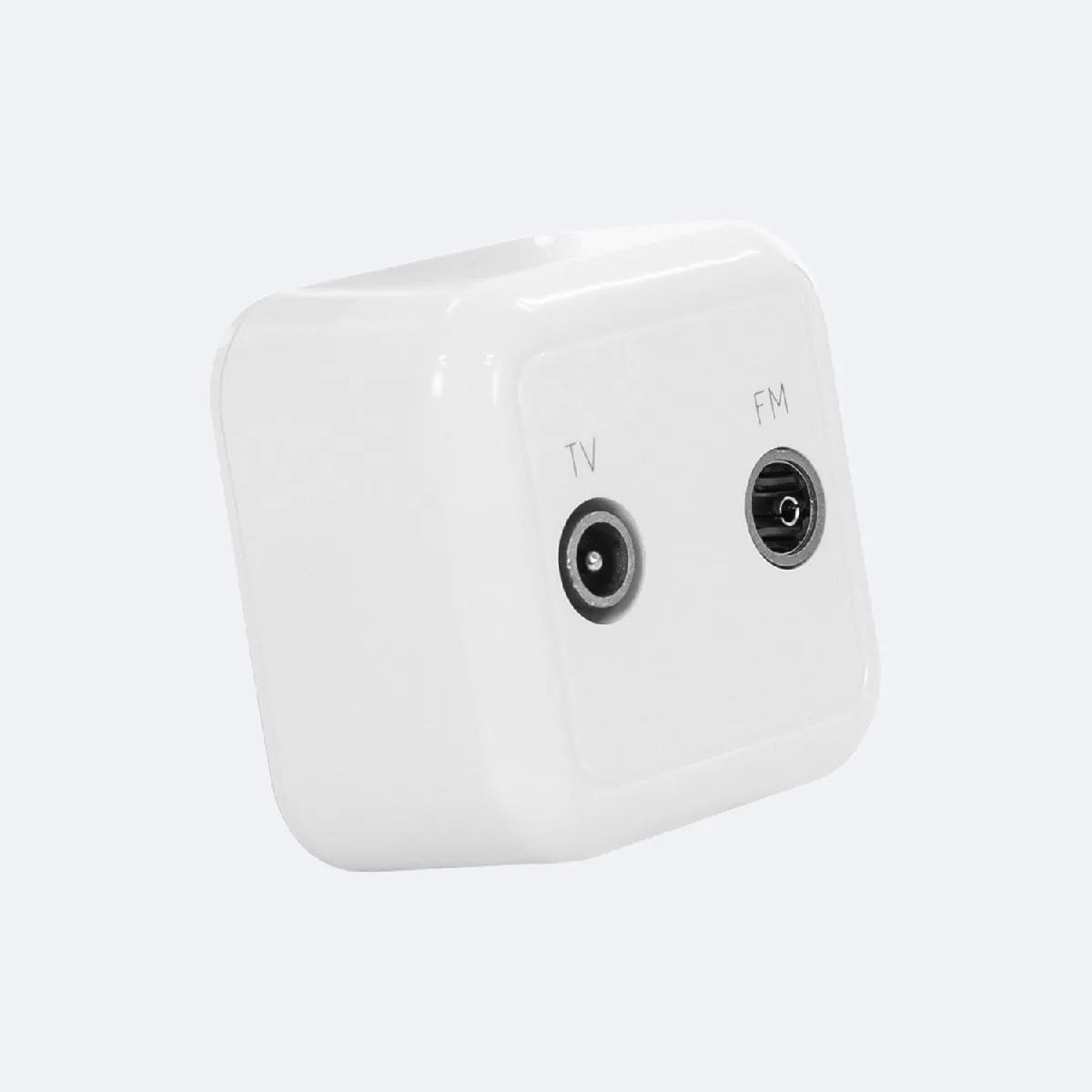 Ledkia Prise TV+Radio Saillie Modern Blanc