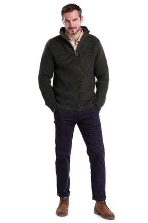 Barbour New Tyne Zip Trui Wol Olijfgroen MKN0790-OL51 kopen