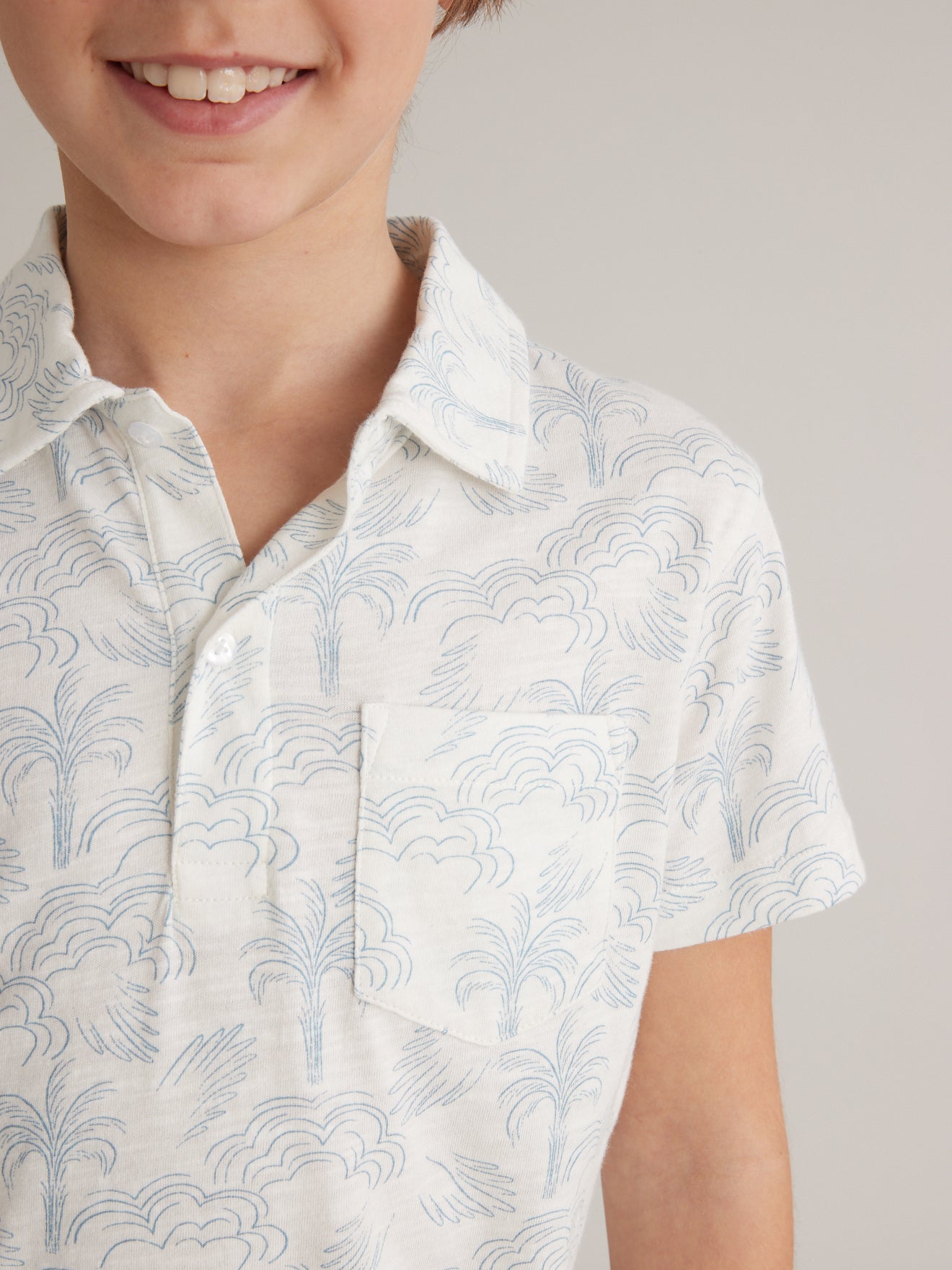 Polo Garçon motif palmiers - Coton bio