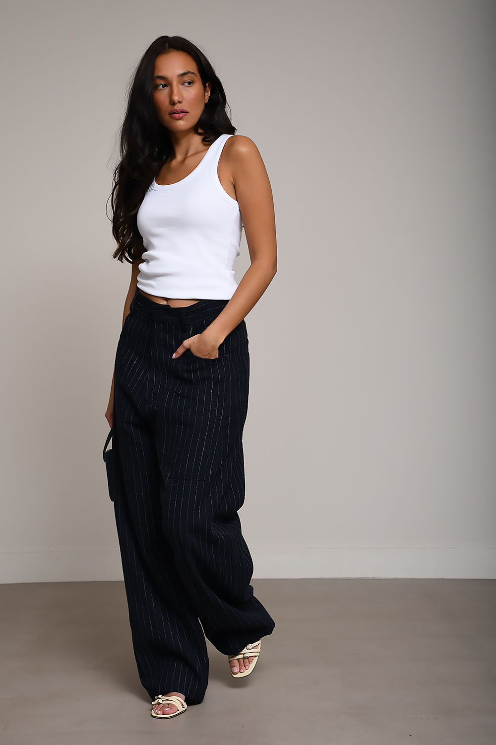 Carla pinstripe cotton pants