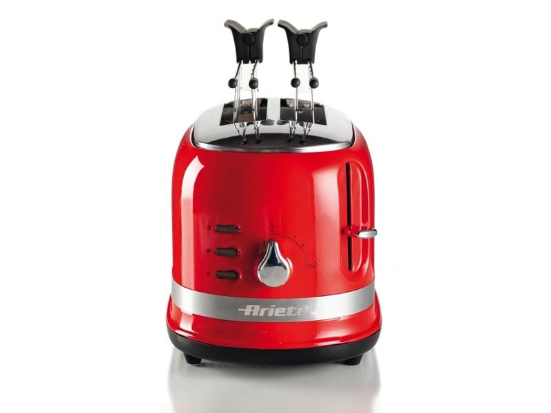 Ariete Toaster MODERNA Rot Klassischer Toaster mit Klemmen