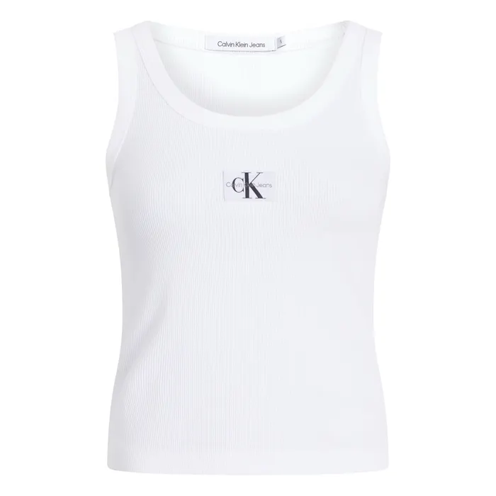 Calvin Klein Woven Label Rib Tanktop Dames