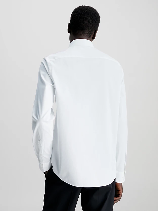 Camisa justa de popeline elástica