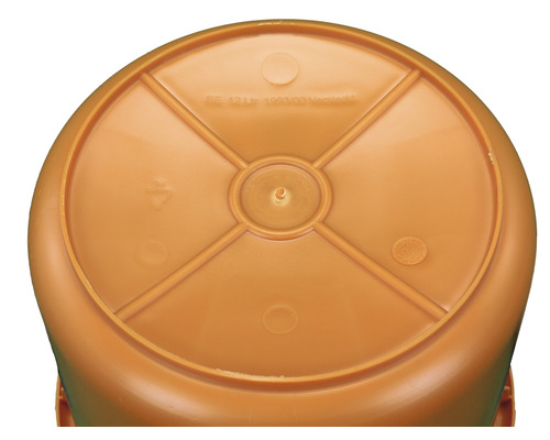 Professionele bouwemmer, robuust oranje, kraanbaar met haakbeugel, Ø 307 mm, 12 l