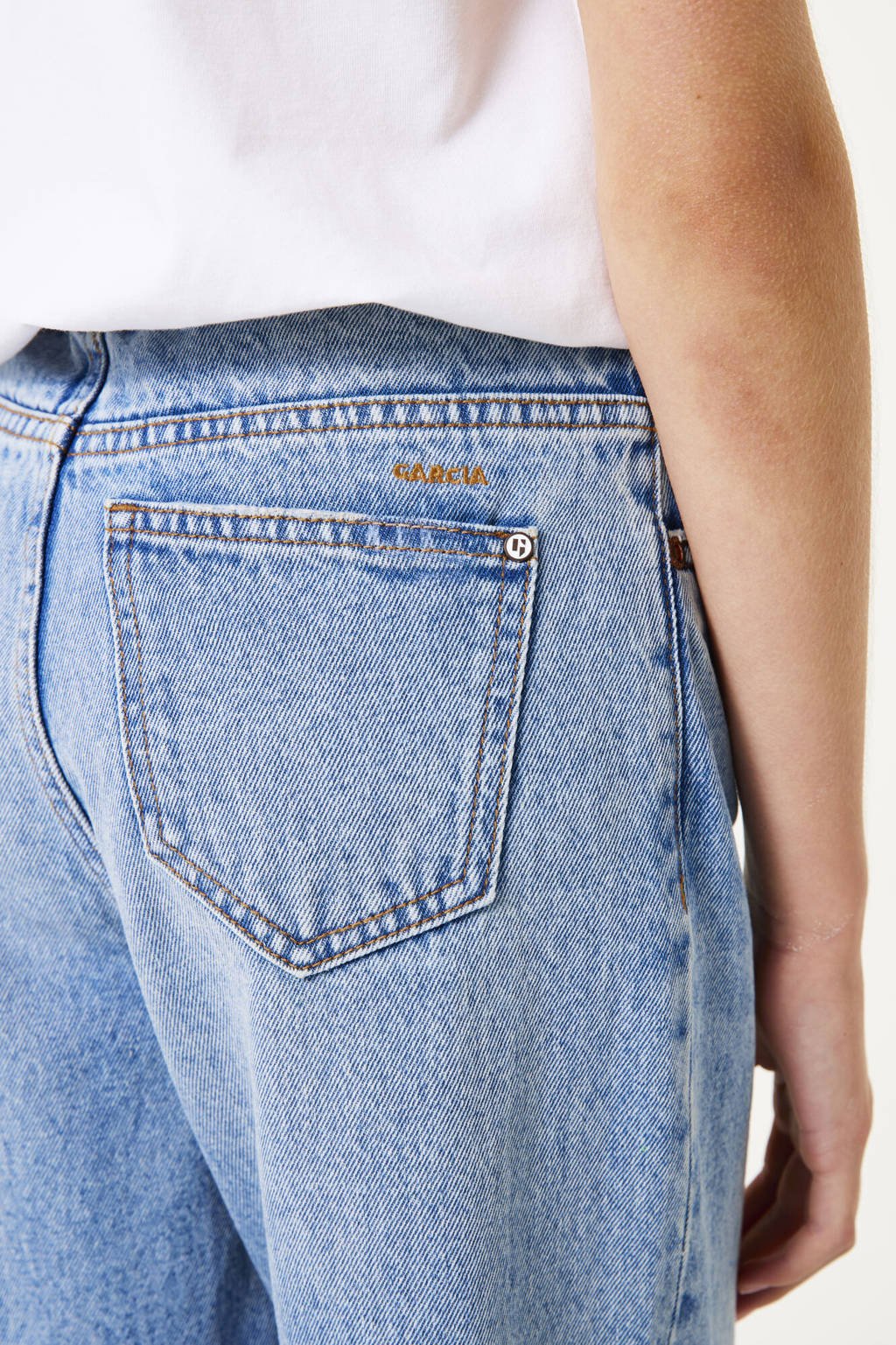 Garcia high waist straight leg jeans medium blue denim