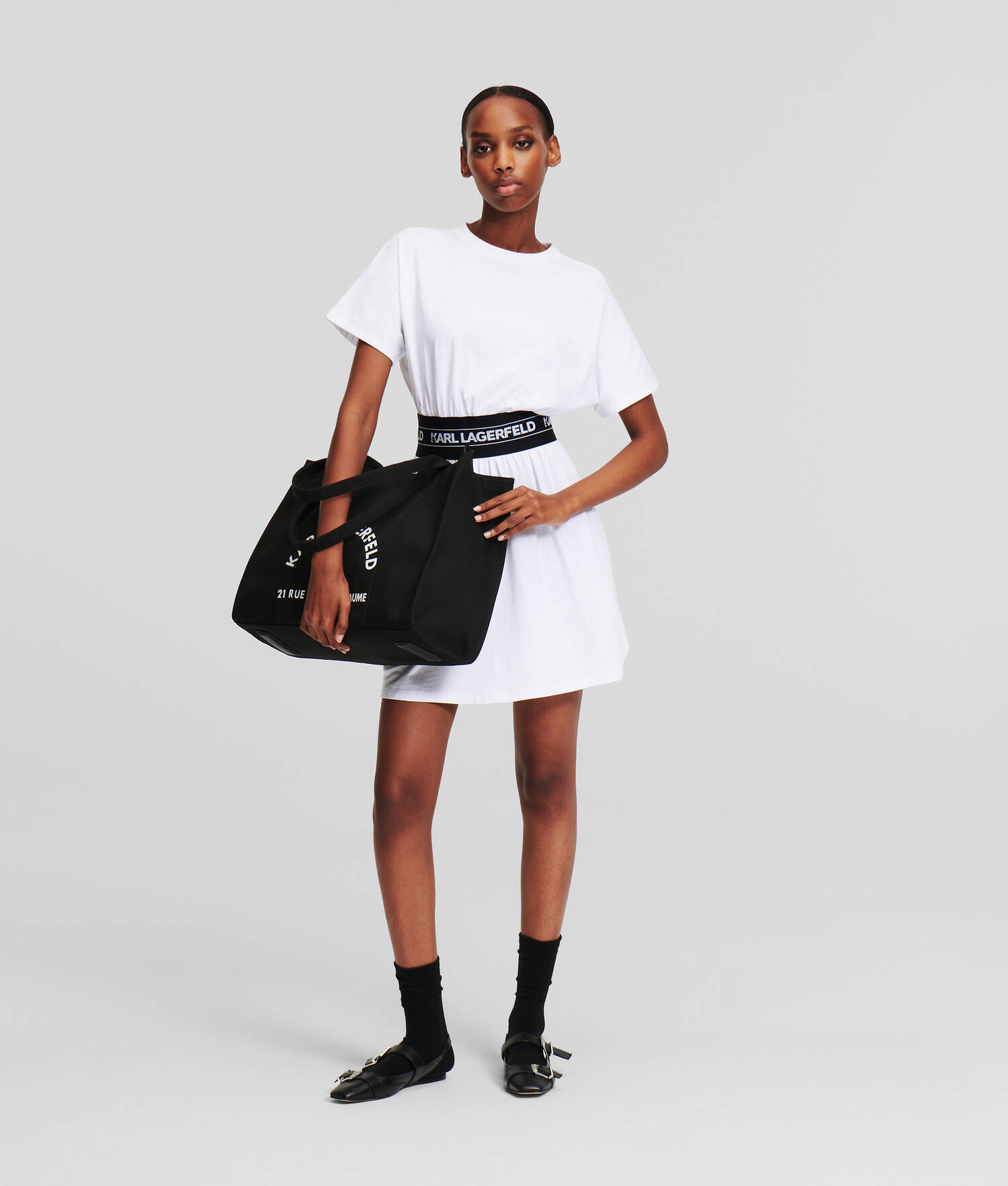 ROBE T-SHIRT AVEC GALON À LOGO KARL