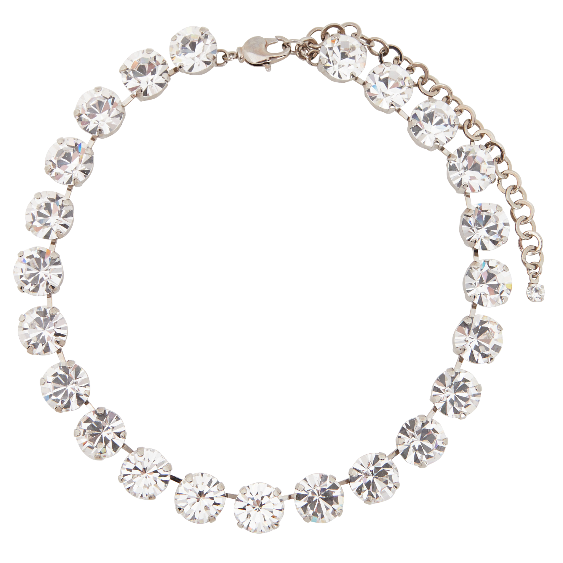 Collier ras de cou cristaux| Blanc