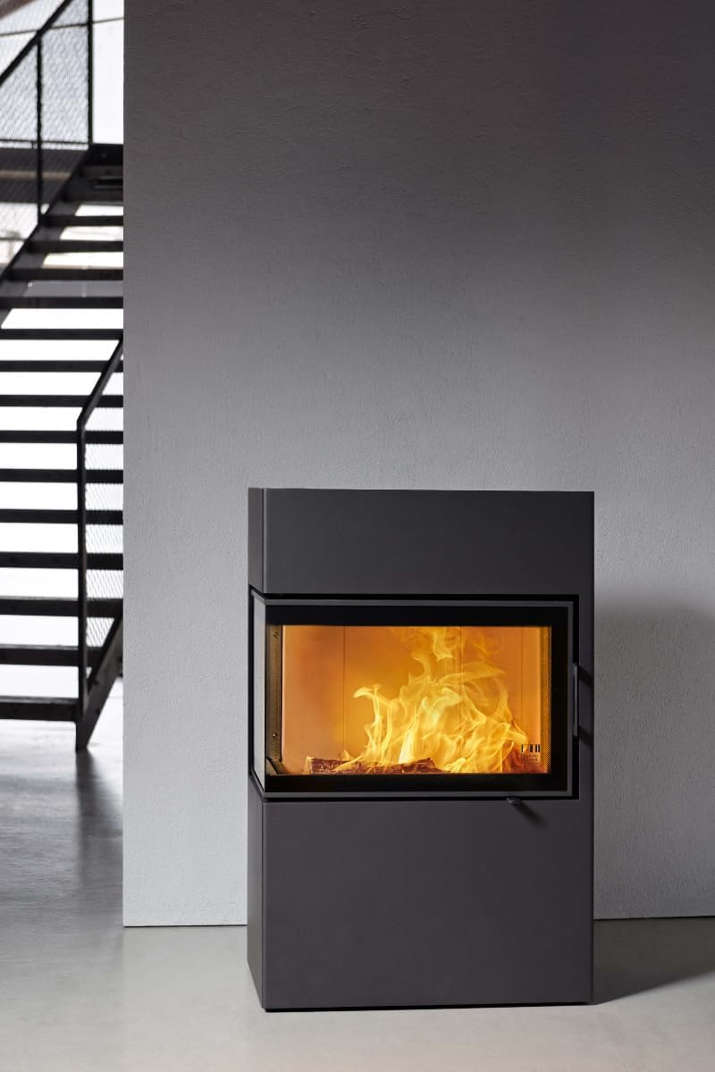 Kaminofen Dexter 2.0 | Türanschlag rechts | 6,0 kW | Gussgrau | Scheitholz & Holzbriketts | Externer Luftanschluss unten vorbereitet