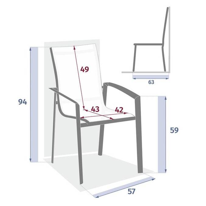 Fauteuil de jardin empilable AXANT Lin / Argile