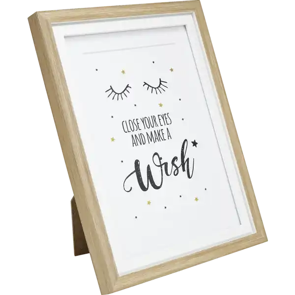 PVC Rahmen weiss mit Holzrand 13x18cm