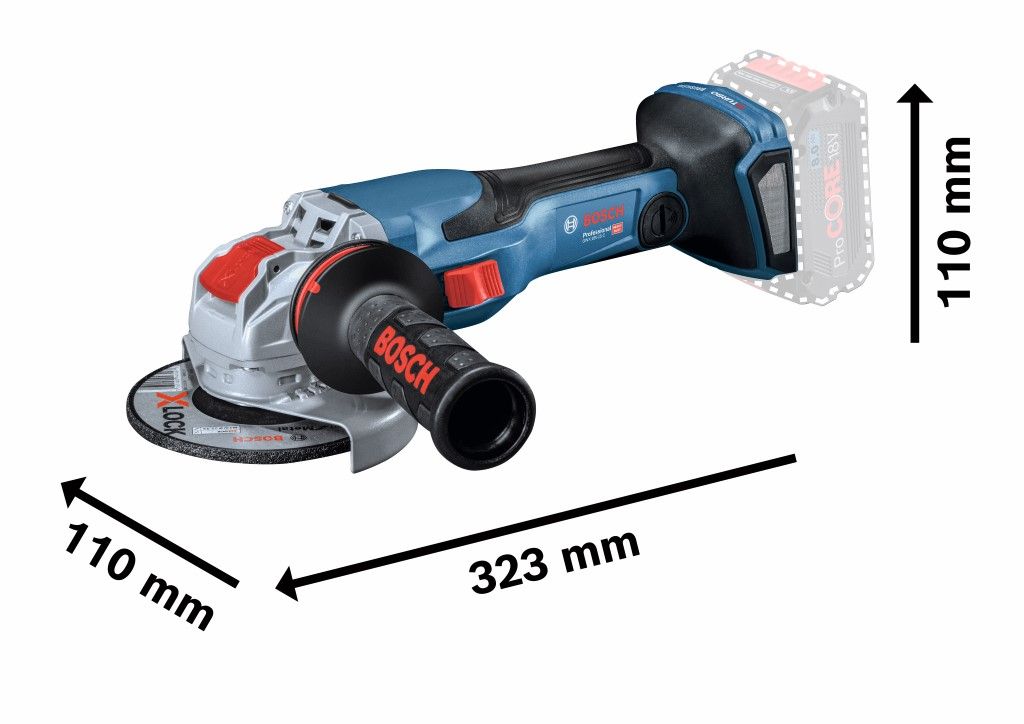 Bosch GWX 18V-15 C Accu haakse haakse slijper set in L-Boxx - 06019H6401