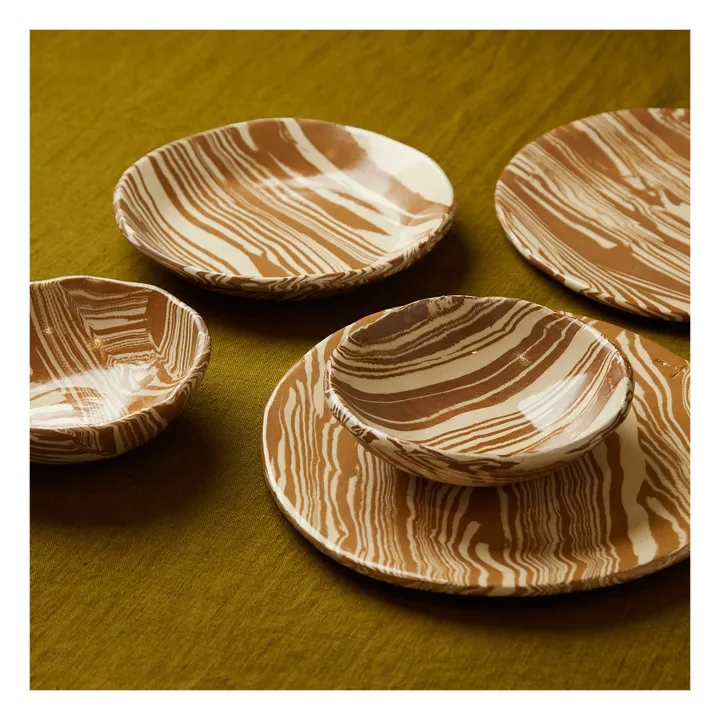 Franca Atelier Assiettes en terre melée - Set de 2 | Marbré brun