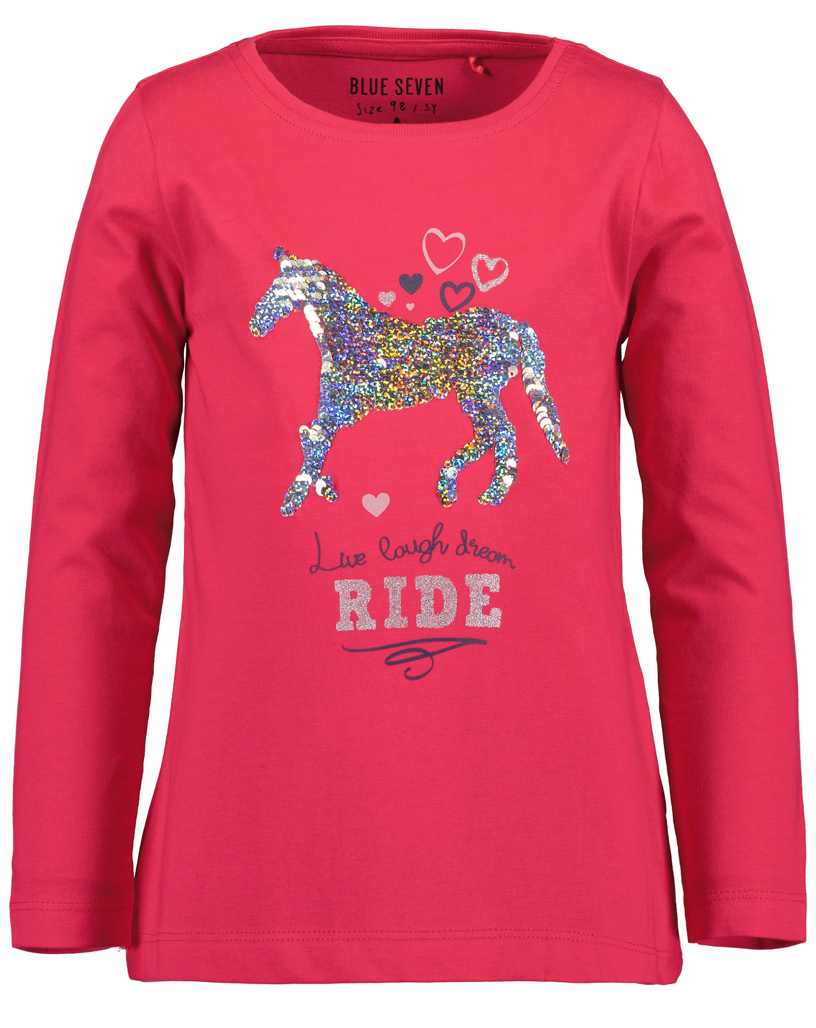 Langarmshirt LIVE LOVE DREAM in magenta
