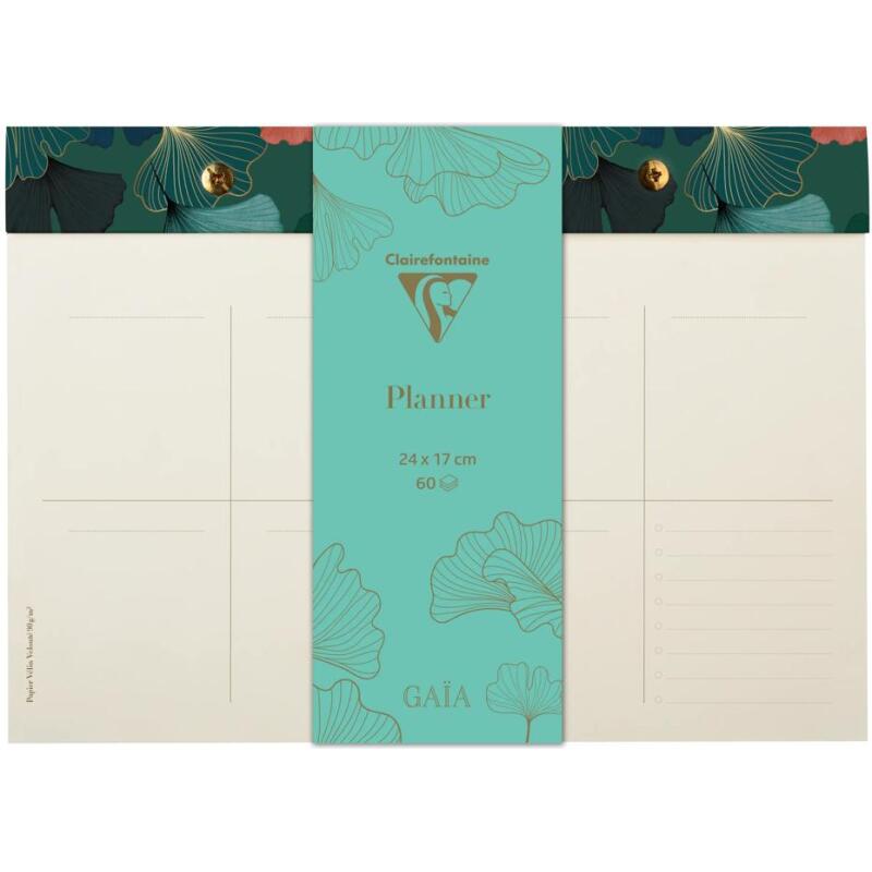 Gaïa bleu, bloc planner à rivets 24 x 17 cm 60 feuillets imprimés détachables