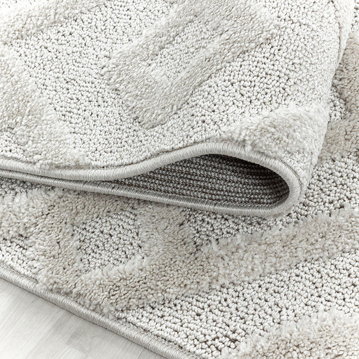 Rond scandinavisch vloerkleed - Pitea Pattern Creme