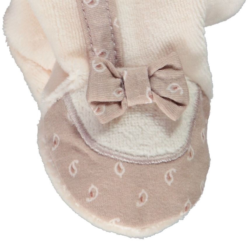 Dors-bien en velours avec nœuds pour bébé fille - Rose