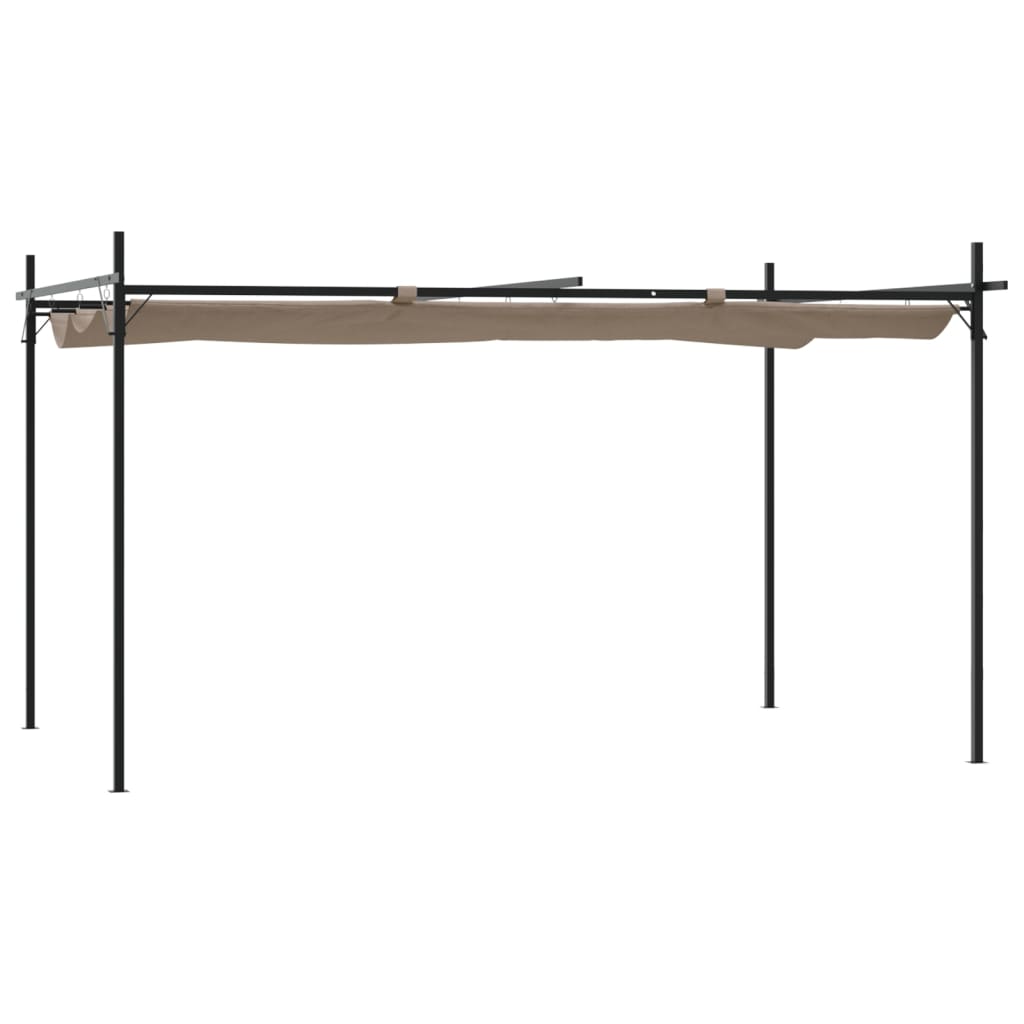 Pergola avec toit rétractable taupe 395x292x230 cm