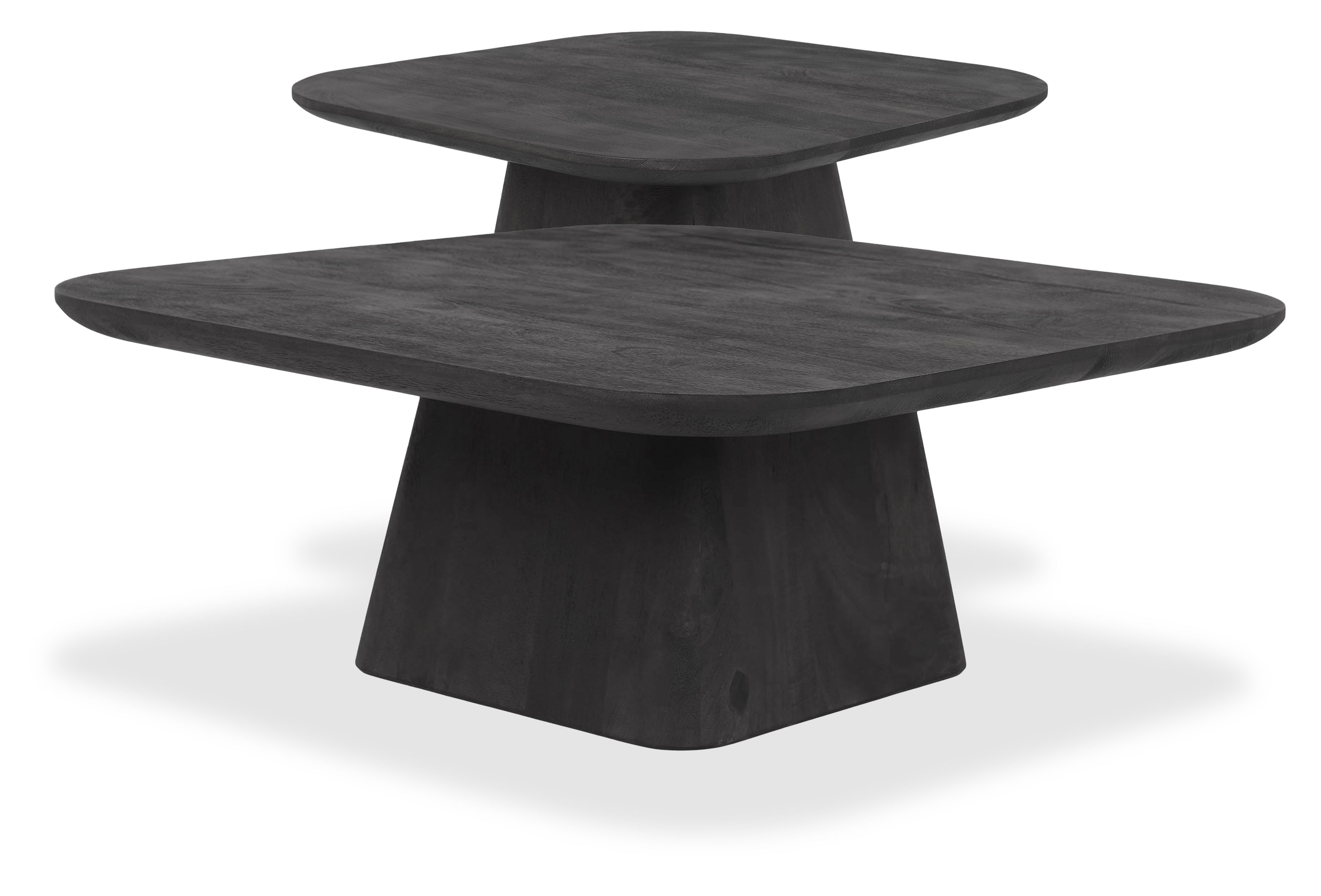 Salontafelset Zwart Aron B80 x D80 x H32 cm